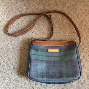 Vintage Polo Ralph Lauren Black Watch Plaid Leather Crossbody